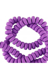 Polymer beads rondelle 7mm - Deep purple